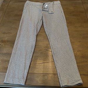 Loft black and white gingham work pants